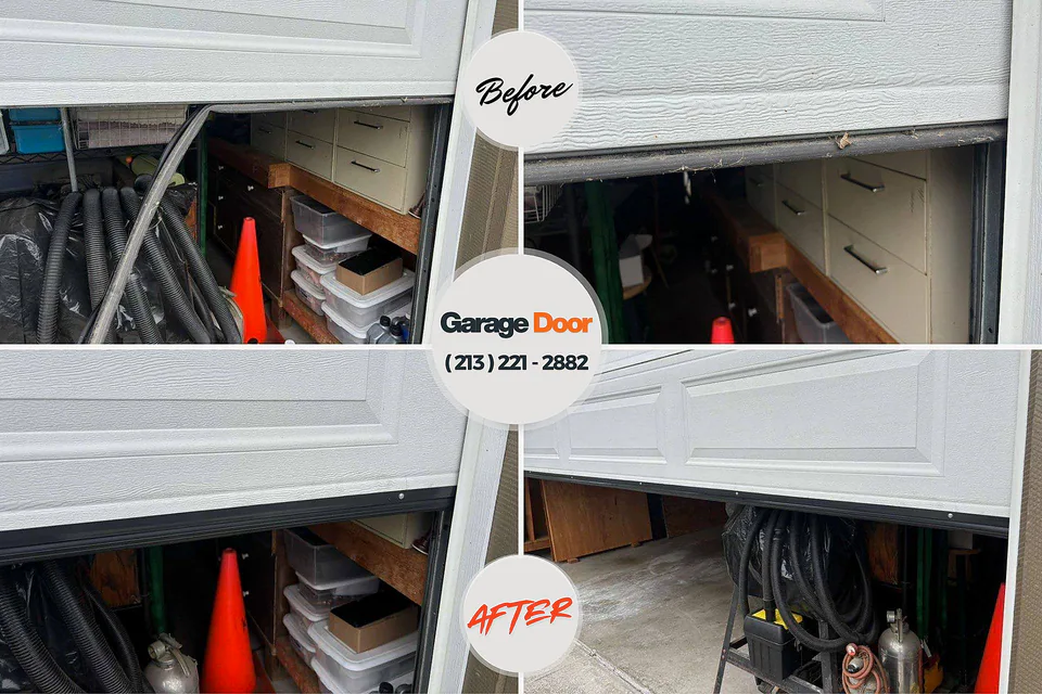 Before and after: garage door repair York, AL